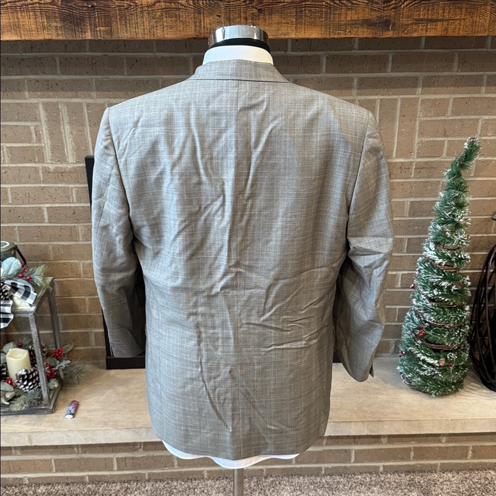Canali mens 42R green plaid 100% wool 3-button vintage suit jacket - Picture 4 of 8